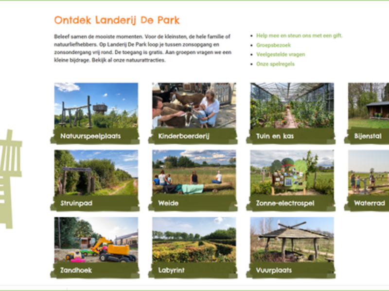 Nieuwe website voor Landerij De Park